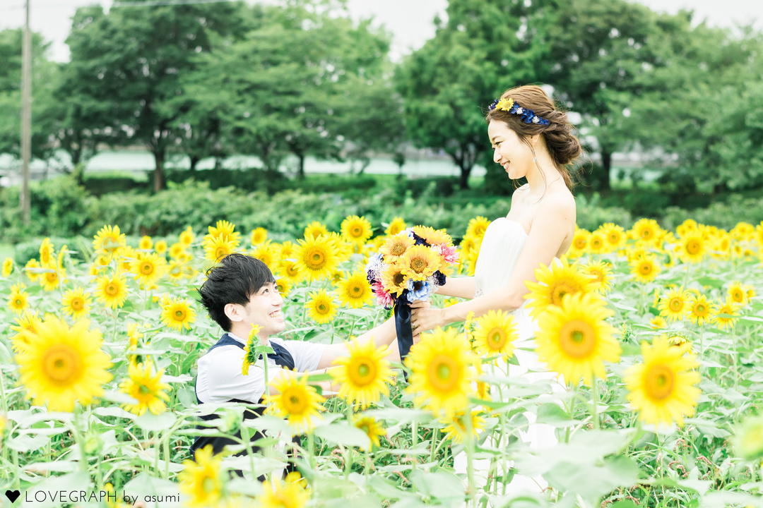 Mika×Takeshi himawari wedding | 夫婦フォト